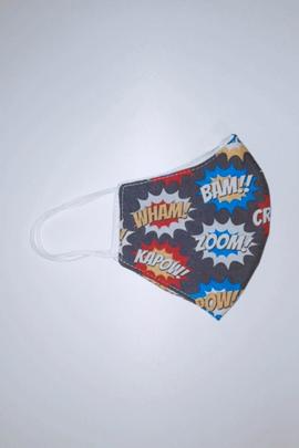 Mascarilla LUPYTA niños reversible letras comic/blanco