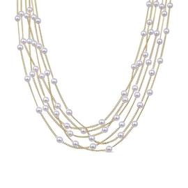 Collar LUXENTER Artaw cadenas doradas y perlas intercaladas