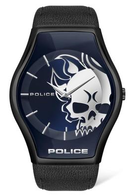 Reloj POLICE Pewja negro caja alargada bisel cristal azul