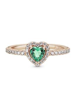 Anillo PANDORA corazón brillante elevado verde