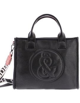 Bolso FUN & BASIC negro logo grande grabado