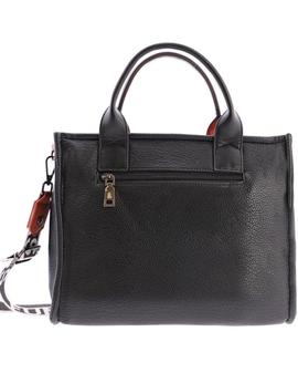 Bolso FUN & BASIC negro logo grande grabado