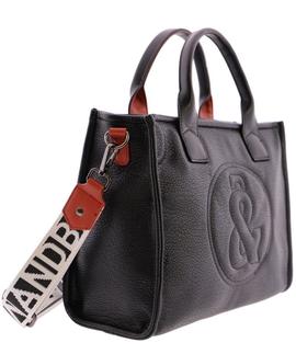 Bolso FUN & BASIC negro logo grande grabado