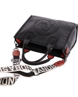 Bolso FUN & BASIC negro logo grande grabado