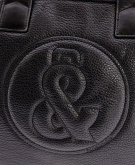 Bolso FUN & BASIC negro logo grande grabado
