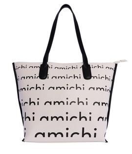 Shopper AMICHI  marfil letras negras