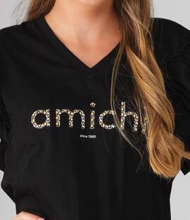 Camiseta AMICHI negra logo estampado
