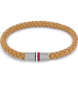 Pulsera TOMMY HILFIGER Cuero Camel Trenzado