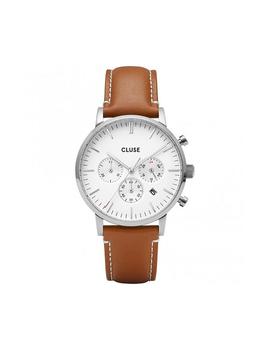 Reloj CLUSE Aravis Chrono Leather White-Light brown