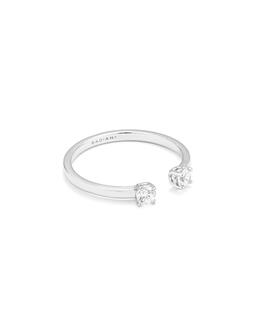 Anillo RADIANT plata abierto 2 piedras