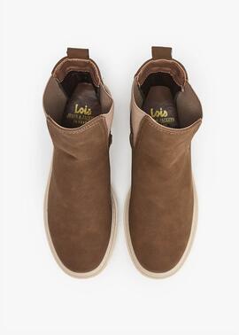 Botin LOIS casual Chelsea camel gomas lados