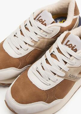 Deportiva LOIS camel y blanca suela beig