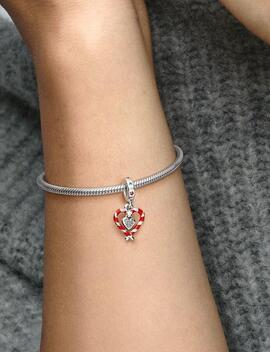 Charm PANDORA Corazón Bastón Caramelo Doble de Navidad