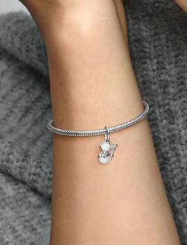 Charm PANDORA colgar Muñeco de Nieve Opalescente
