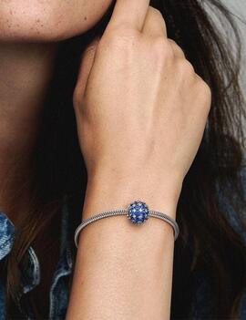 Charm PANDORA Azul Redondo Brillante en Pavé