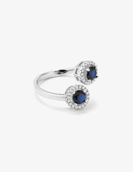 Anillo RADIANT plata 2 piedras azules