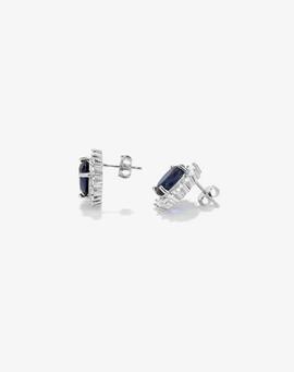 Pendiente RADIANT plata piedras azul borde circonitas