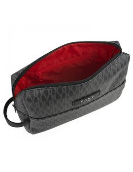 Neceser DKNY piel gris estampado logo letras