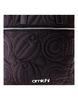 Mochila AMICHI tela negra cremallera