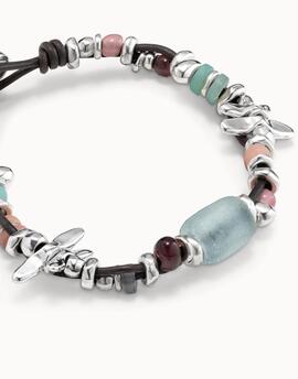 Pulsera UNO DE 50 plata pierdras colores