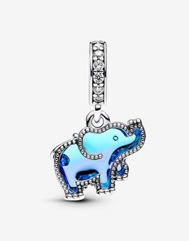 Charm  PANDORA colgar Cristal de Murano Azul Elefante