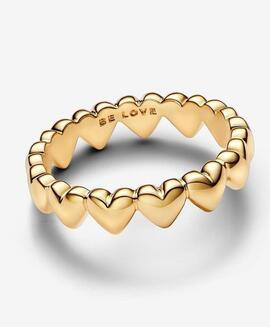 Anillo PANDORA Shine fila corazones