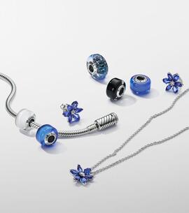 Colgante PANDORA  plata Herbario Brillante Azul