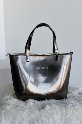 Shopper AGATHA metalizado plata