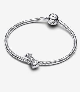 Charm PANDORA plata lazo brillante