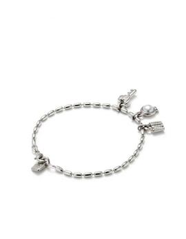 Pulsera UNO DE 50 plata candado llave perla