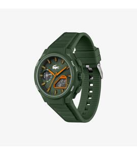 Reloj LACOSTE silicona verde agujas naranjas