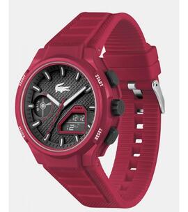 Reloj LACOSTE rojo silicona esfera negra