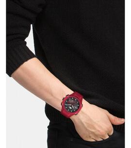 Reloj LACOSTE rojo silicona esfera negra