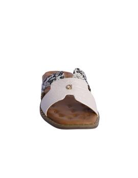 Sandalia AMICHI Slip plana estampado serpiente