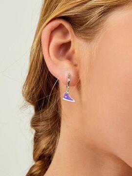 Aros MAREA plata mini zapato converse morado