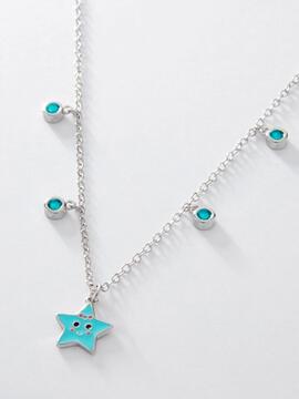 Colgante MAREA plata estrella turquesa
