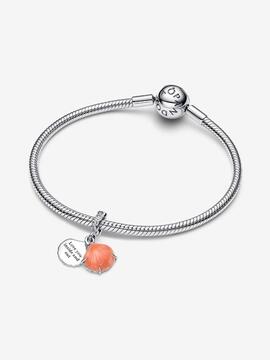 Charm PANDORA colgar plata doble concha coral