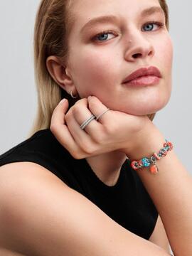 Charm PANDORA colgar plata doble concha coral