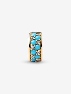 Charm PANDORA  clip azul agua turquesa
