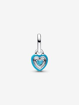 Charm PANDORA colgar plata corazon turquesa