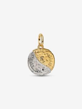 Medallon PANDORA sol y luna plata y dorado