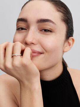 Anillo PANDORA corazon chakra blanco