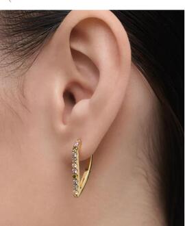 Aro P D PAOLA dorado efecto pico circonita colores