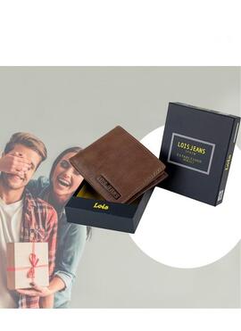 Cartera LOIS Kodiak marron piel logo esquina