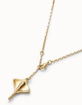 Collar UNO DE 50  dorado manta rayas