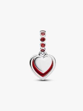 Charm PANDORA Doble Corazón Cristal Murano Rojo