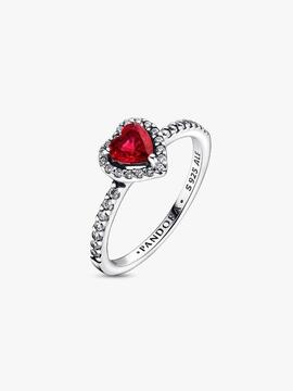 Anillo PANDORA Corazón Nivelado Rojo Brillante