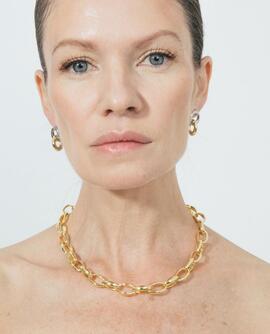 Luxenter collar dorado anillas oval irregulares