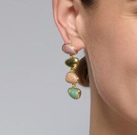 Pendientes LUXENTER dorados chapitas esmalte color