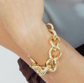 Pulsera LUXENTER acero dorado eslavon grande